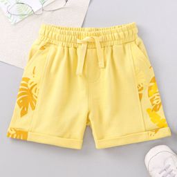 Babyoye Cotton Shorts Palm Leaves Print - Yellow-image-43