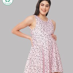 ECOMAMA Sleeveless Polka Dotted Quick Dry Swimming Dress - Pink-image-10