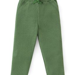 Babyhug Cotton Lycra Full Length Legging Solid Colour - Green-image-94