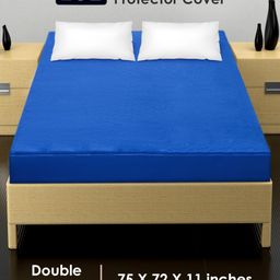 Zoe Waterproof Double Bed Size Mattress Protector - Royal Blue-image-5