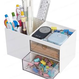 FunBlast Desk Organizer with Drawer Stationary Storage Stand - White-23
