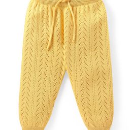 Babyhug Sweater Knit Fleece and Woollen Pants - Mustard-image-41