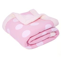 TIDY SLEEP Fleece Knitted Double Layered Blanket Size 100x120 cm (Pink Polka)-image-31