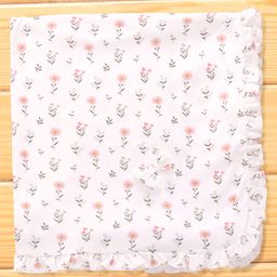 CUCUMBER Interlock Knit Towel With Floral Print L 80 x B 80 cm - White-picture-8