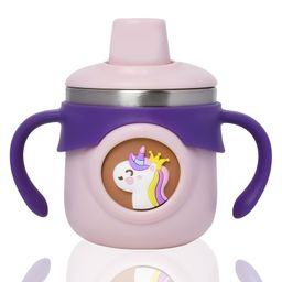 Luvlittle Stainless Steel Insulated Hot & Cold Sipper Bottle for Kids/Double Wall & Vacuuming/Sipper Cups with Straw/Travelling Water Bottle for Kids with Straw (260ml) - Purple-23