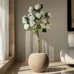 Mason Home Artificial White Hydrangea Plant - 4 Feet-17