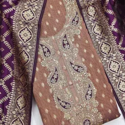 KALINI Lavender Simmer Silk Sequence Work Unstitched Dress Material-picture-23
