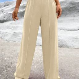 Selvia Women Relaxed Straight Leg High-Rise Easy Wash Pleated Trousers-image-33