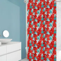 ArtzFolio Red & Sea Green Printed Waterproof Shower Curtain-image-98