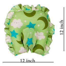Mittenbooty U-shaped Rai Pillow with frill Cloud Print-Green image 3