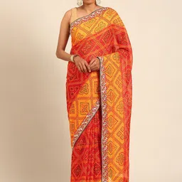 DIVASTRI Bandhani Gotta Patti Poly Georgette Designer Bandhani Saree-picture-35