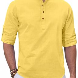 SHOPYCLICK Men's Solid Green Cotton Blend Straight Kurta-picture-19