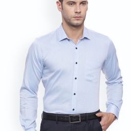 Peter England Men Blue Slim Fit Printed Formal Shirt-image-87