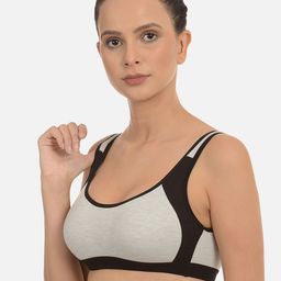 mod & shy Grey Colourblocked Non-Wired Non Padded Beginners Bra MS109 image 3