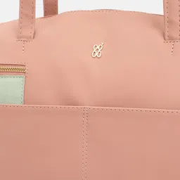 Baggit Solid PU Structured Shoulder Bag With Zip & Applique Detail image 2