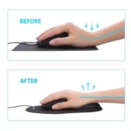 PremiumAV Ergonomic Mouse Pad with Lycra Surface & Non-Slip PU Base for Laptop, Computer Black image 4