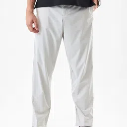 Snitch Men Snitch Light Grey Mid-Rise Regular Fit Trouser-image-6