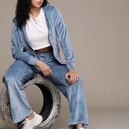 The Roadster Lifestyle Co. Straight Fit Velour Relaxed Co-Ords-picture-51