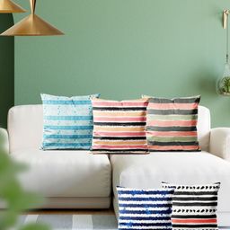 ArtzFolio Multicoloured Set of 5 Square Cushion Covers-image-110