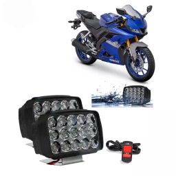 Cartronics 15  LED Fog Light With On/Off Switch  for Yamaha YZF Black(Set of 2 Pcs)-41