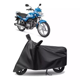 Auto Pearl Polyester Two Wheeler Cover for Hero HF Deluxe BS6 (Grey)-image-57