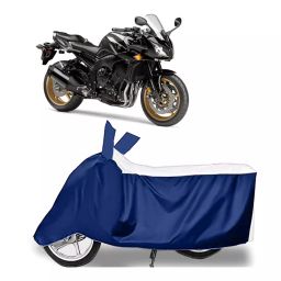 Auto Pearl Two Wheeler Cover for Yamaha FZ1 - White, Blue-image-12