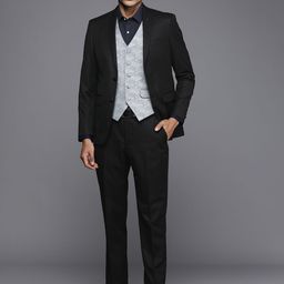 Louis Philippe Slim-Fit Single-Breasted Three-Piece Formal Suit-picture-48