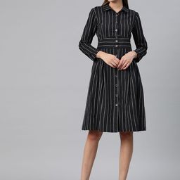 Cottinfab Striped Shirt Dress-image-21