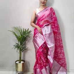 KALINI Embellished Zari Organza Ready to Wear Saree-image-22