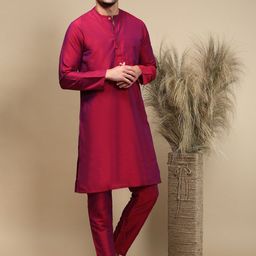 WHITE HEART Band Collar Straight Kurta-picture-12