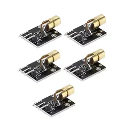 TECHDELIVERS 3 Pin Laser Transmitter, Module 650 nm, 5 V, Red Transmitter, Dot Diode Module for Laser Sensor Projects (Pack of 5), 0921Y6T0ZS4-24