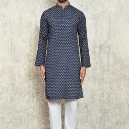 Arihant Rai Sinha Floral Printed Pure Cotton Straight Kurta with Trouser-14