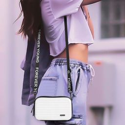 LADY QUINTON Striped Textured Structured Sling Bag-image-13