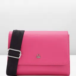 United Colors of Benetton Solid Structured Sling Bag-48