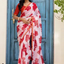 KALINI women Floral Zari Pure Chiffon Saree-picture-51