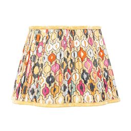 Lampenschirm India Beige Printed Cotton Frustum Shaped Lampshade-30