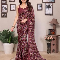 The Textile Hub Printed Beads and Stones Saree-image-30