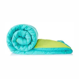 Comfowell Green Checked Heavy Winter Microfiber 210 GSM Reversible Double Bed Comforter-image-35