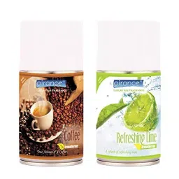 Airance 250 ml Each Coffee & Refreshing Lime Fragrance Automatic Air Freshener Refill Perfume Spray (Pack of 2)-image-59