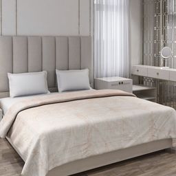 Monte Carlo Beige & White Geometric Printed AC Room 210 GSM Double Bed Blanket-image-97