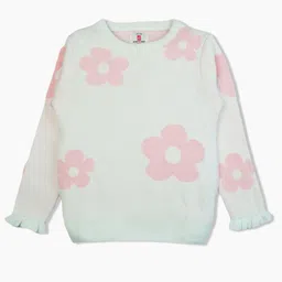 Bodycare Girls Floral Printed Woollen Full Sleeves Round Neck Pullover Sweaters-picture-40