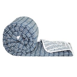 Divine Casa Ultra Soft Microfiber Polyester Reversible Single Comforter Abstract Print - Blue and White-14