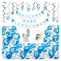 Party Propz Baby Boy Welcome Home Decoration Kit Blue - Pack of 65-16