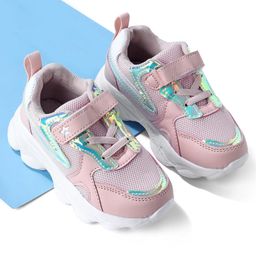 Cute Walk by Babyhug Holographic Sneakers with Velcro Closure - Pink-image-18