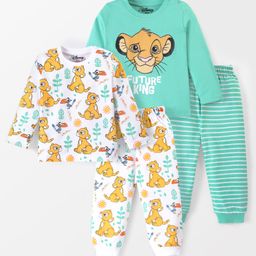 Babyhug Disney Cotton Full Sleeves Lion King Print Night Suit  Pack of 2 - Multicolour-image-92