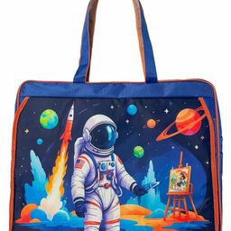 Ji and Ja A3 Size Drawing Activity Tote Carrying Bags with Multiple Pockets, Made fro Artist and Drawing Kids Multi Layer (Astro Space)-62