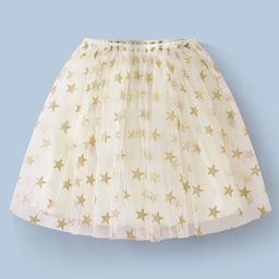 Kookie Kids Knee Length Star Foil Printed Skirt - Beige-image-89