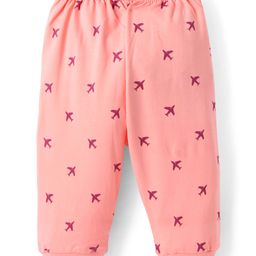 Tango Looper Knit Full Length Lounge Pant with Aeroplane Print - Coral-picture-17