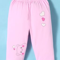 Tango Single Jersey Knit Full Length Lounge Pant With Animal & Heart Print - Pink-image-63