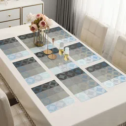 HOKIPO 7 Pieces Printed Table Placemats with Runner-41